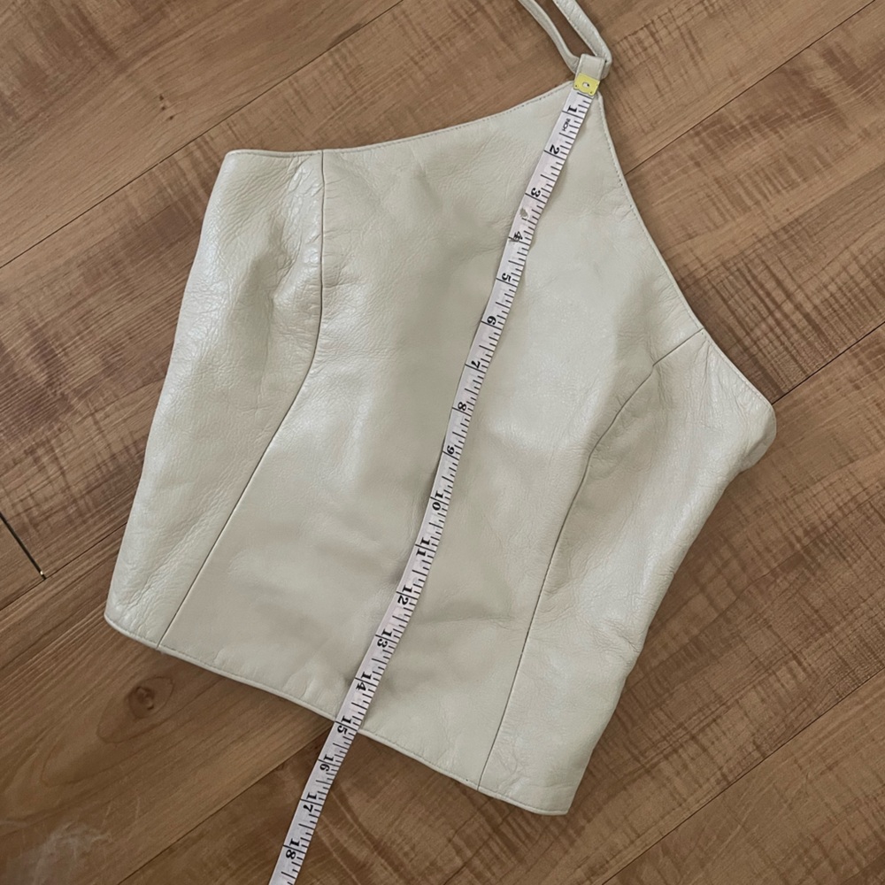 Vintage Leather Beige Halter Top BN - Picture 3 of 8